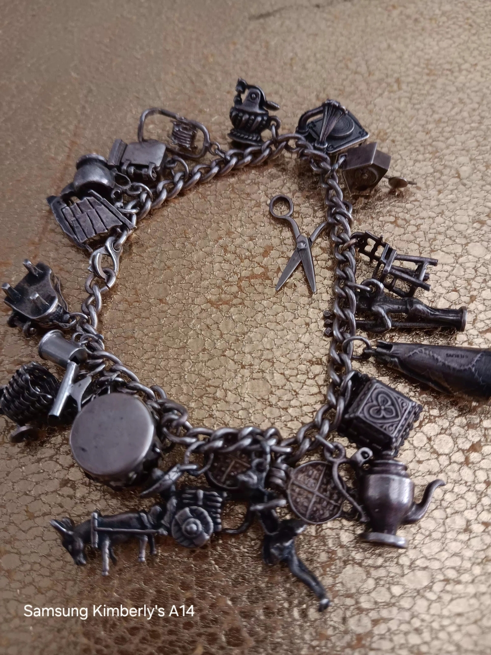 Rare VintageSterling Silver Charm Bracelet with Multiple Animated Charms - Picture 8 of 12